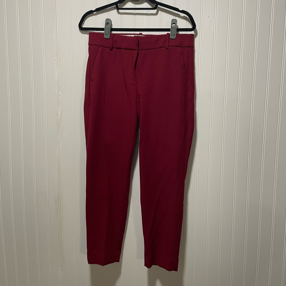 J. Crew Red Dress Pants with Elegant Tapered Fit